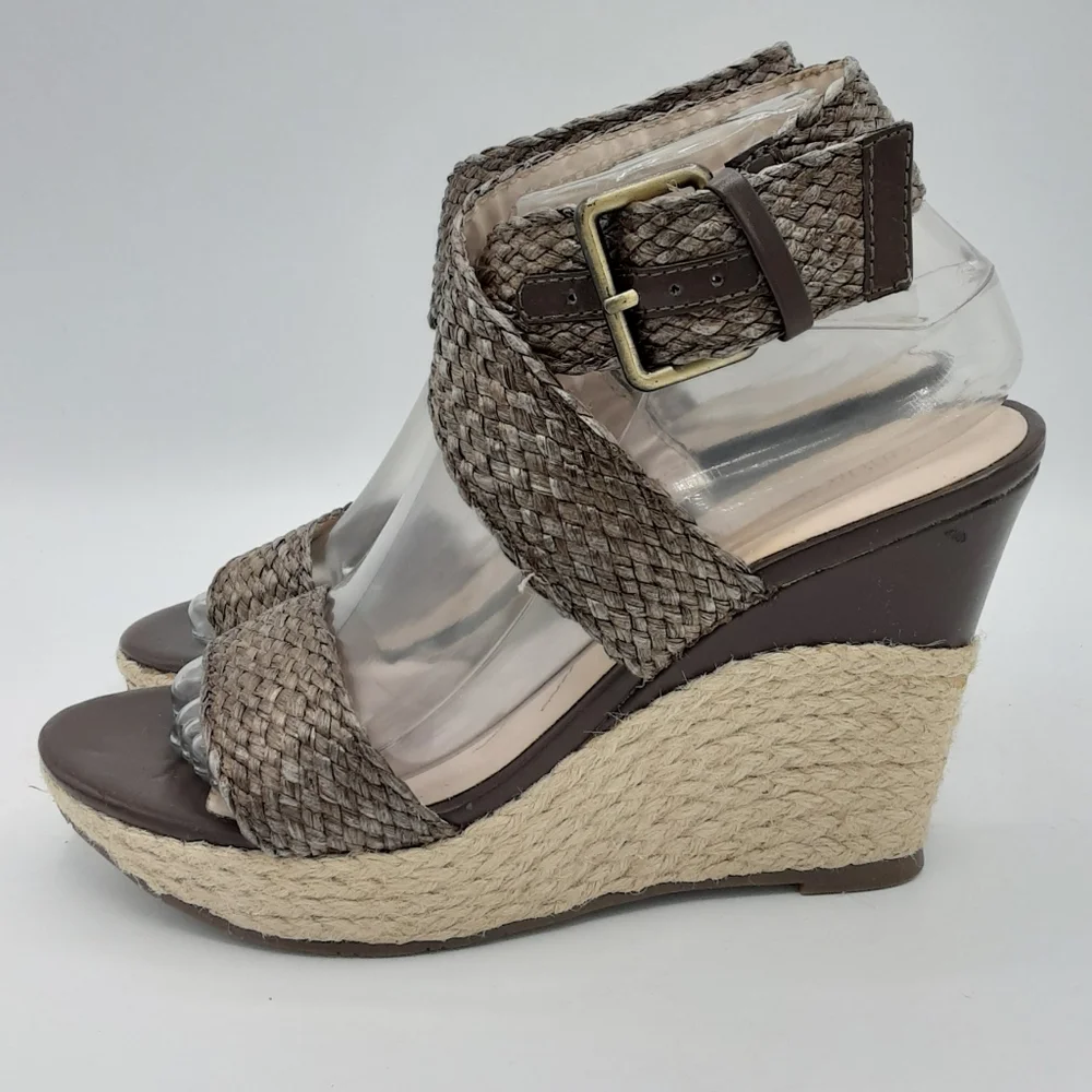 Andrew Geller Mix Espadrille Strappy Wedge Heel